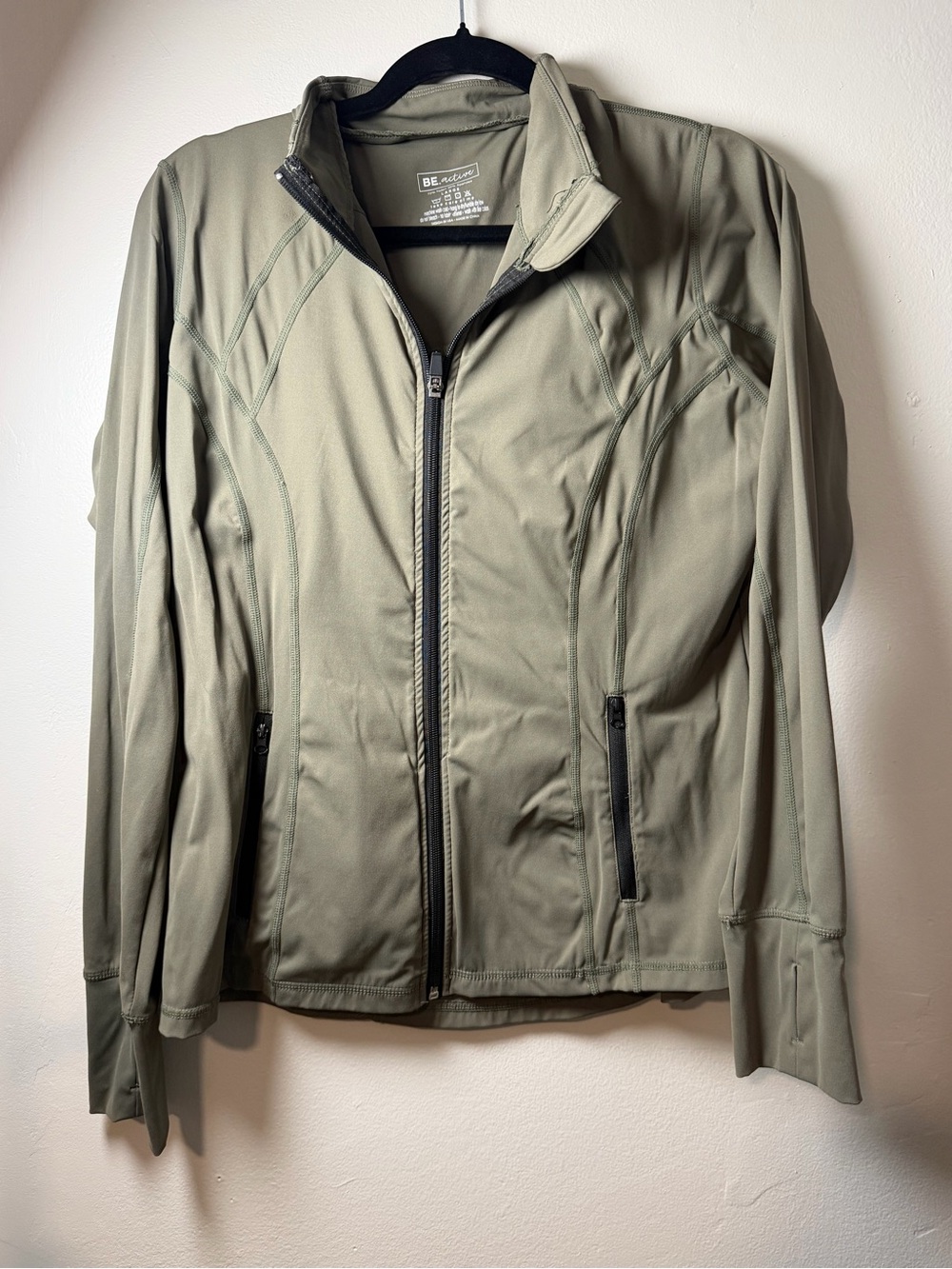 Olive Green Lightweight Zip-Up Jacket